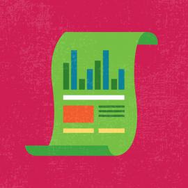 Libro verde que muestra un gráfico.