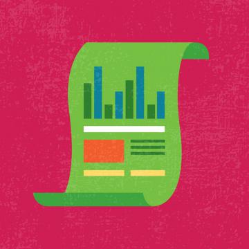 Libro verde que muestra un gráfico.