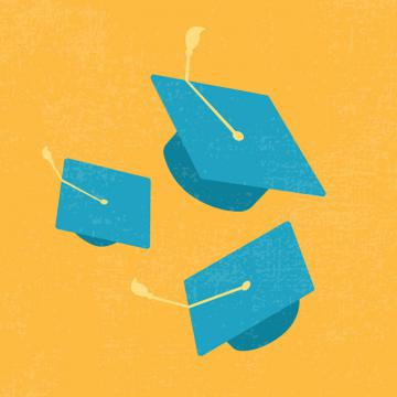 Los birretes de graduación se elevan en señal de celebración, simbolizando la alegre culminación de los logros académicos.