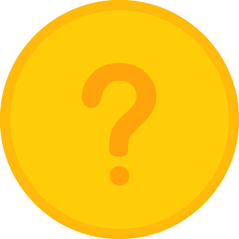 Un círculo amarillo con un signo de interrogación, que simboliza incertidumbre o investigación.