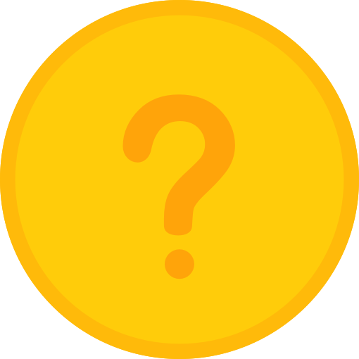 Un círculo amarillo con un signo de interrogación, que simboliza incertidumbre o investigación.